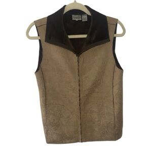 Chico's Beige and Dark Brown Paisley Vest